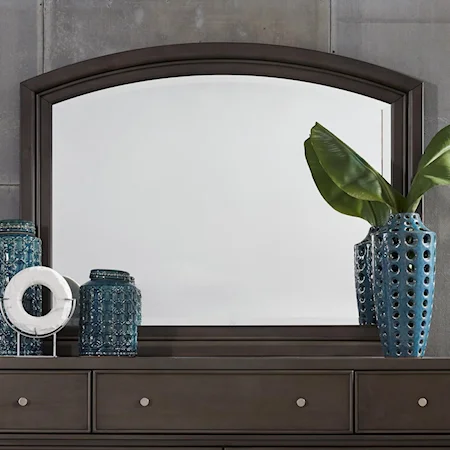 Transitional Dresser Mirror with Beveled Glass